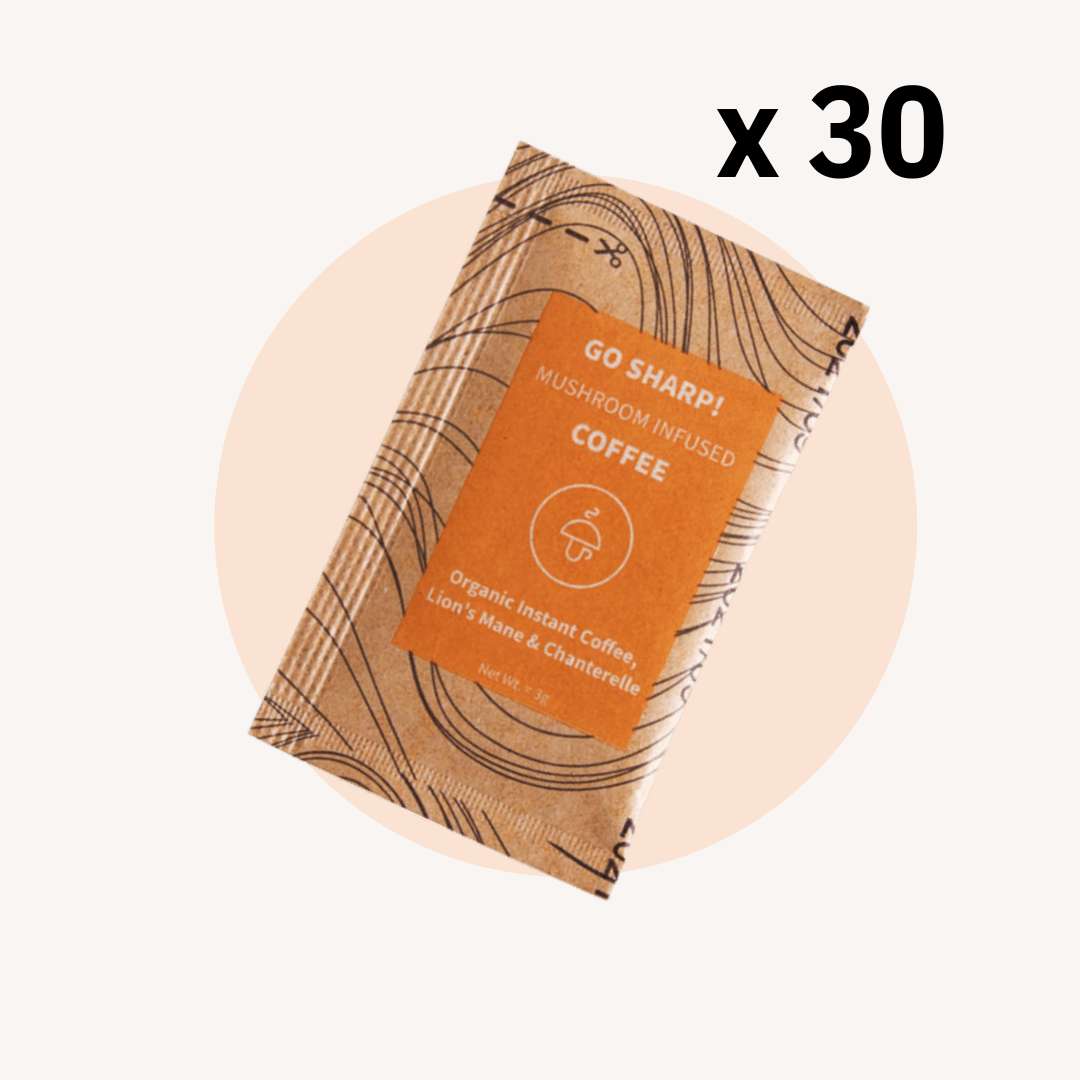 30/60 Go Sharp – organická instantná káva s levou hrivou a kuriatkami -30%