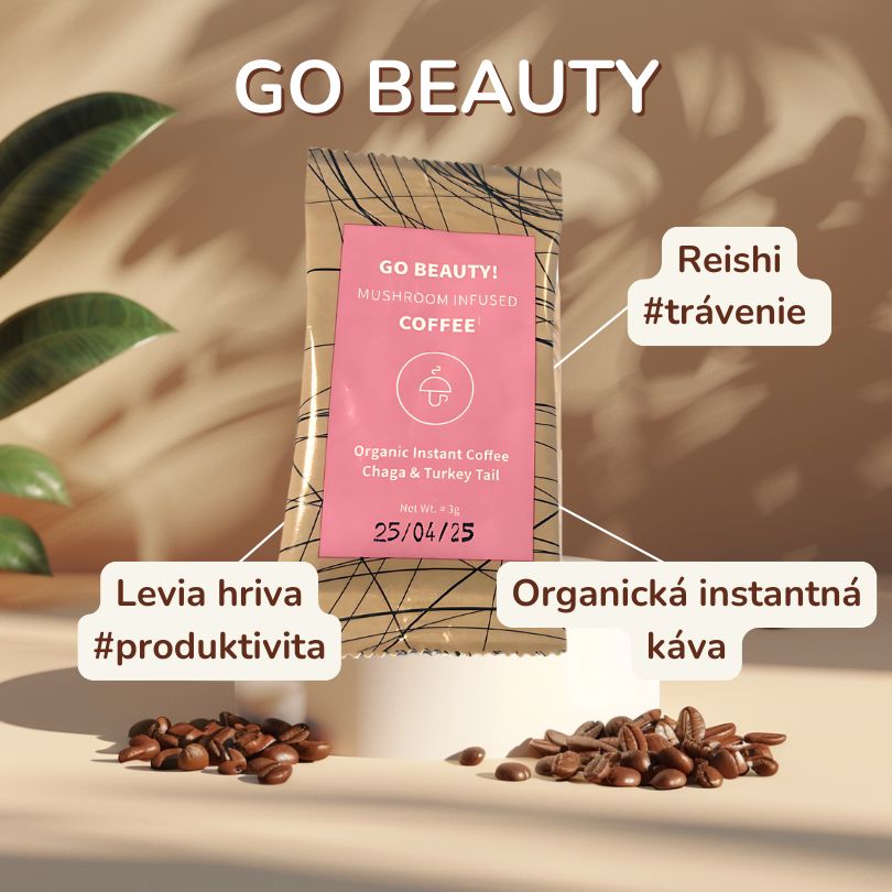 30/60 Go Beauty – organická instantná káva s levou hrivou a reishi -30%