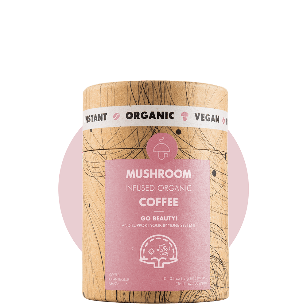 Go Beauty – organická instantná káva s levou hrivou a reishi (10 porcií)