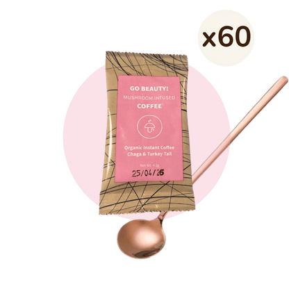 60x Go Beauty – organická instantná káva s levou hrivou a reishi